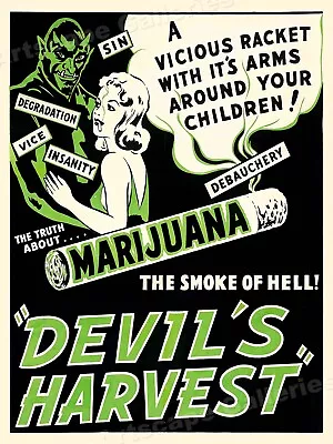 1942  Devil's Harvest  Vintage Marijuana Movie Poster - 18x24 • $13.95