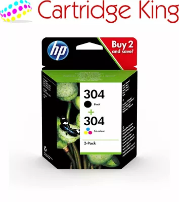 Original HP 304 Black & Colour Ink Cartridges For HP DeskJet 2622 All-In-One Pri • £26.86