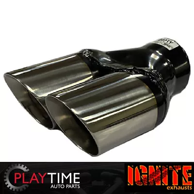 Angle Cut Inner Cone Dual 3  Exhaust Tip Right Hand Horizontal Straight Polished • $95