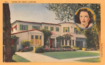 HOME OF HEDY LAMARR Movie Star Actress Los Angeles Beverly Hills CA 30s Postcard • $8.88