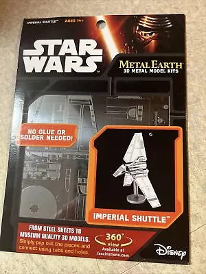 Fascinations Metal Earth Star Wars Imperial Shuttle 3D Laser Cut Steel Model Kit • $8.99