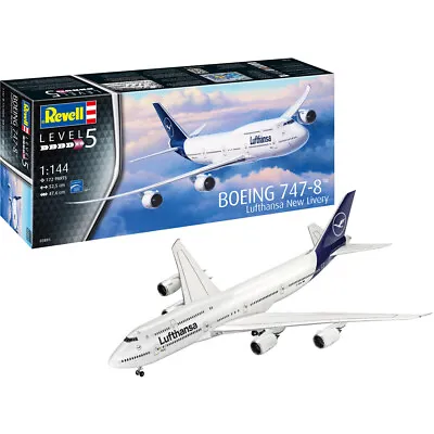 £32.09 • Buy Revell Boeing 747-8 Passenger Plane Lufthansa New Livery Model Kit Scale 1/144