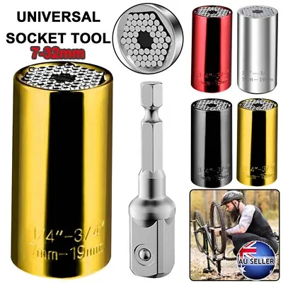 Universal Socket Wrench Magic Gator Grip Power Drill Adapter Ratchet Gadget Tool • $26.99