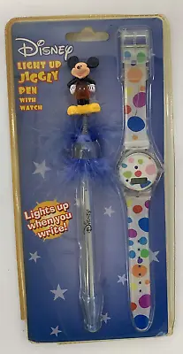 Disney Mickey Mouse Light Up Jiggly Pen With Watch NEW NOS • $16.95