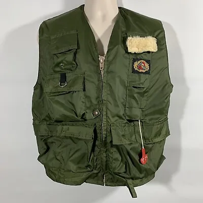 Vintage Stearns Inflatable Anglers Fly Fishing Vest Size Large 44-46 Army Green • $25.46