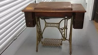 Antique Singer Treadle Sewing Machine In Cabinet Vintage Early 1900s • $119