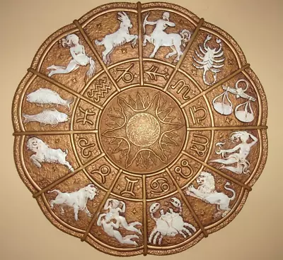 Zodiac Wall Plaque 18  Vintage 1966 Universal Statuary Corp. Gold Tone VGUC HTF • $74.99