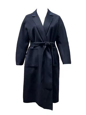 Marina Rinaldi Women's Navy Tempera Belted Coat Size 18W/27 NWT • $475