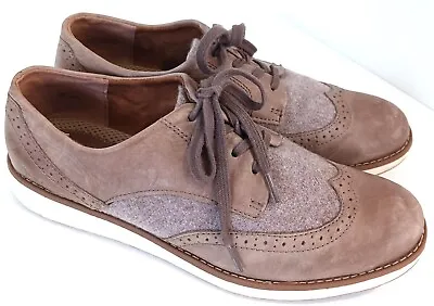 BOC Born Brown Leather And Wool Lace Up Oxford Wingtip 9.5 M Womens Walking • $19.99