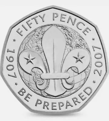 1 X Rare 2007 50p Centenary Coin 1907-2007-SCOUT  Be Prepared - (Circulated VGC) • £2.99