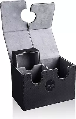Card Deck Box For MTG Commander Deck Double Deck Box With Dice Tray Black • $31.99