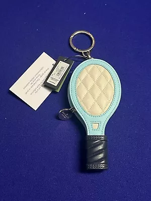 NWT Kate Spade GRAND SLAM 3D TENNIS RACQUET Smooth Leather Bag Charm/Keychain • $199.99