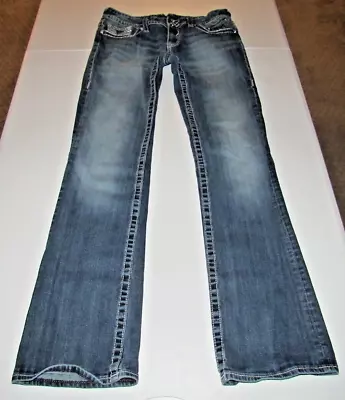 Vigoss Women's New York Bootcut Blue Denim Sequins Jeans Size 28X33 Waist 30  • $5.99