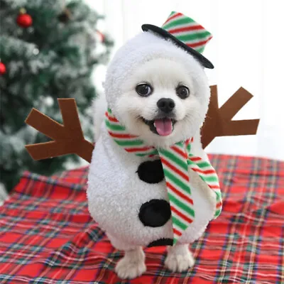£7.99 • Buy Pet Dog Snowman Costume Skirt For Puppy Cats Christmas Party Clothes Outfit