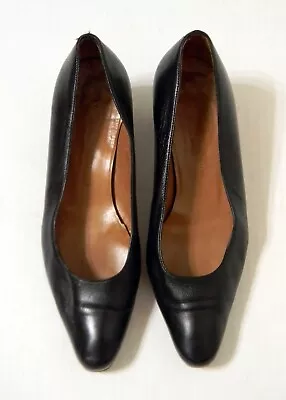 £14.84 • Buy GEORGIO ARMANI Women's Black Genuine Leather Classic Pumps Shoes Size 37  US 7