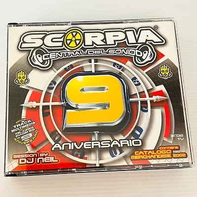 Scorpia 9 Aniversario Central Del Sonido CD 2002 3-CD Set Trance Hard House • $23.98