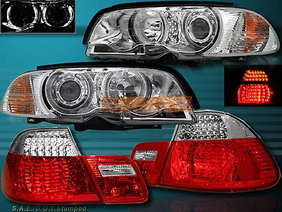 2000-03 Bmw 2dr E46 Halo Chrome Projector Headlights&corner Lamps&tail Lights  • $432.99