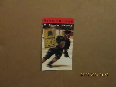 CHL Memphis River Kings Vintage Defunct 97-98 Team Logo Hockey Pocket Schedule • $15