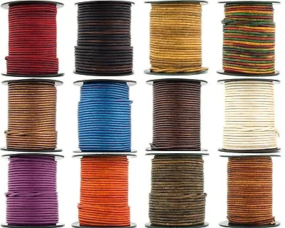 Xsotica® Round Leather Cord 10 Feet Over 65 Colors Available • $1.65