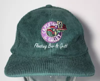 Vintage Captain's Galley Bar Corduroy Trucker Hat Cap North Carolina Restaurant • $20.99