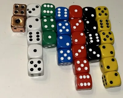 Vintage Assorted Dice Lot Of 30- Various Colors And Styles 2 Metal • $21.21