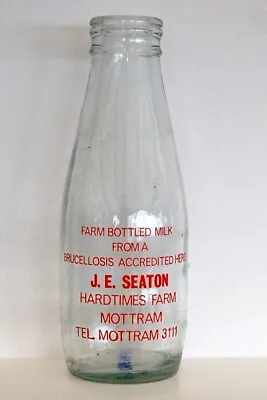 Milk Bottle : Old Seaton ( Hardtimes Farm ) Mottram : Dairy • £6.99