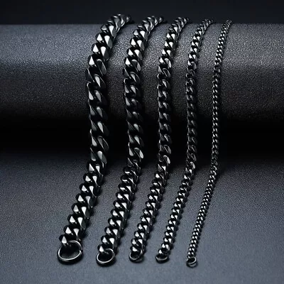 Golden/Silver/Black Mens Stainless Steel Necklace Hip-Hop Fashion Cuban Necklace • $8.49