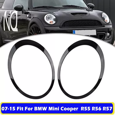 Headlight Trim Ring Left+Right For Mini Cooper R55 R56 2007 08-2015 Glossy Black • $24.98