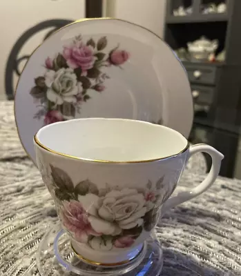 VINTAGE TEA CUP AND SAUCER DUCHESS 1950s • $20