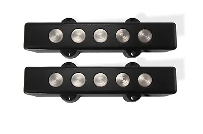 Pickup J Bass 5 String Black Vintage 6K Set Of 2 Open Fat Pole 211093JBK • $38.99