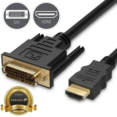6FT HDMI To DVI D 24+1 Male Gold Adapter Cable HDTV Projector Laptop Cord Plug • $8.99