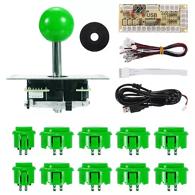 PC Joystick DIY Kit Arcade Game Joystick Parts ABS 5Pin For Classic Arcade Green • $29.09