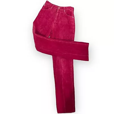 Vintage Chemin De Fer Women's Burgundy Corduroy Jeans 24X28 1970's Pockets Retro • $110.82