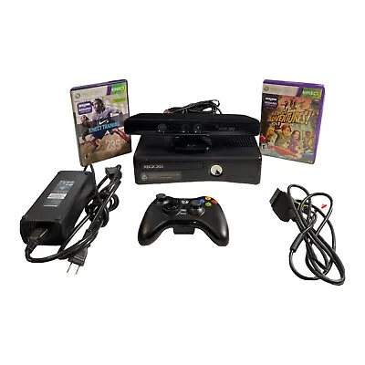 Microsoft Xbox 360 S Console Model 1439 Bundle With 2 Games And Kinect 250GB • $139