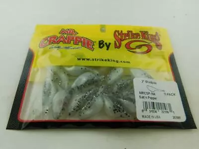 Strike King Mr Crappie 2  Shadpole Salt N Pepper Bait NIP Pack Of 15 • $2.99