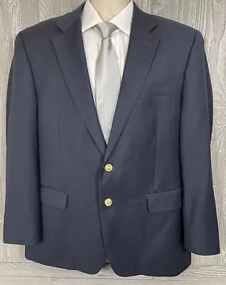 LRL Ralph Lauren Mens Navy Wool Blazer W/Gold Buttons 42R (t7) • $55.99