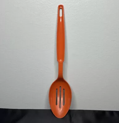 Vtg Ekco Orange Plastic Slotted Spoon 11” Kitchen Utensil Cook Tool USA *Flaws* • $6