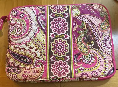 VTG Vera Bradley Laptop Bag Zip Case Sleeve 16 X 11.5 In Pink Padded Quilted EUC • $20