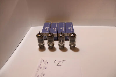 $5 • Buy Quad (4) RCA 5963 12AU7 ECC82 NOS Grey Plate Vacuum Tube Tested Long Life Lot K