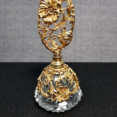 Perfume Bottle Matson Ormolu Dogwood Dauber Gold Ornate Filigree 6.5  Vintage • $108.50