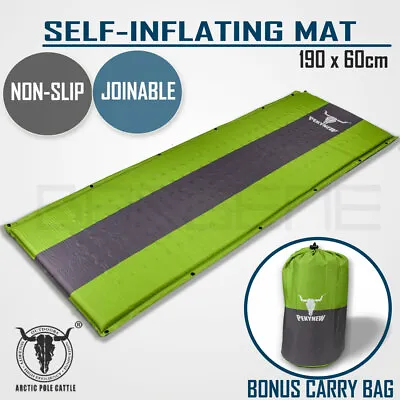 Self Inflating Mattress Sleeping Mat Air Bed Camping Camp Hiking Joinable Green • $33.50