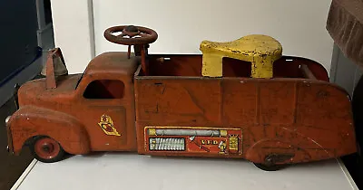 1920s/30s MARX - V.F.D. Fire Truck Pressed Steel Ride On Toy Original • $329.99