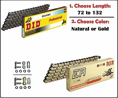 D.I.D DID 420 NZ3 Non Oring Drive Chain Natural Or Gold With Clip Master Link • $48.90
