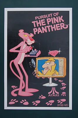 Pursuit Of The Pink Panther Video Game Promotional Poster Atari 2600 1980s • $4