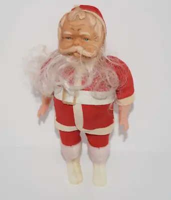Vintage 1950s Santa Claus Doll Figurine Rubber Face Plastic Body 10  • $14.41