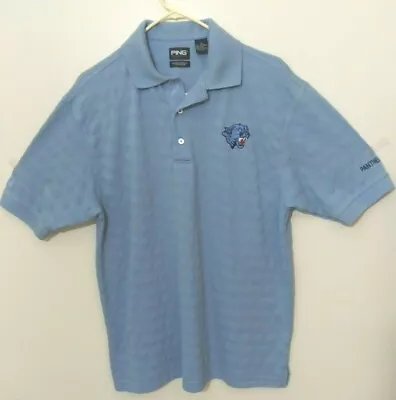 $15.95 • Buy Ping Panther Golf Blue Striped Golf Polo Shirt  Size Medium UV Protection
