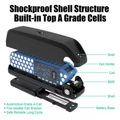 36V 48V 52V 13Ah 20Ah Lithium Ion Ebike Battery Electric Bicycle Bike Battery • £239.20
