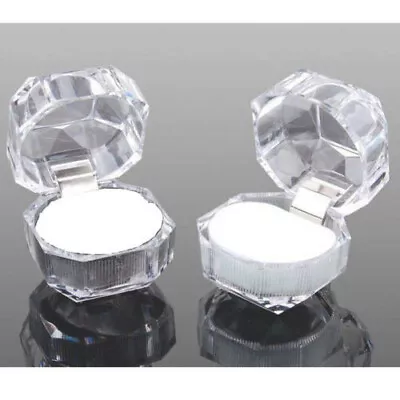 Wholesale 20pcs Lots Plastic Clear Crystal Jewelry Ring Display Storage Boxes • $8.78