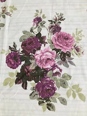 New Pretty Floral Cabbage Roses/stripes Double Duvet Cover/2pillow Cases • £15