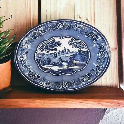 Vintage Daher Decorated Ware Oval Scalloped Serving Bowl Home Decor Wall Hanging • $12.95